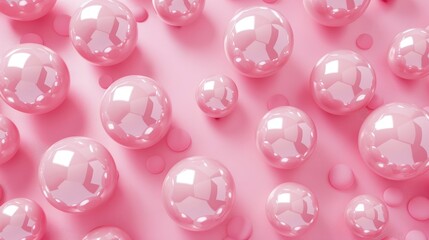 Red spheres on a pink background