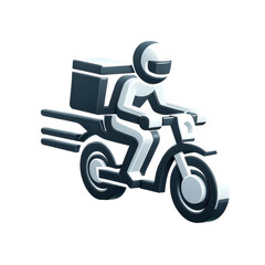 Speedy Motorcycle Delivery Icon in Monochrome.