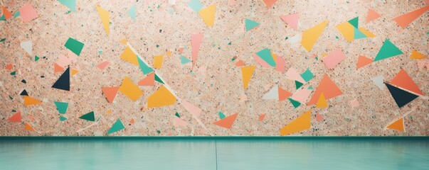  3d rendering.  texture wallpaper.  Terrazzo floor and wall tiles in pastel colors