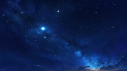 Fototapeta premium Orion constellation with the bright star Betelgeuse prominently displayed. 