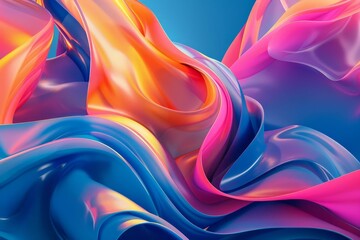 abstract 3d liquid shapes in vibrant colors futuristic wallpaper design digital artwork