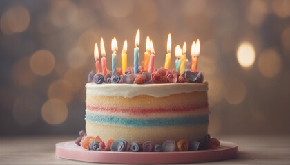 birthday cake with candles
