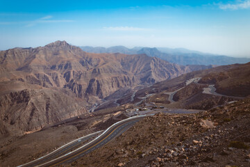 Jebel jais mountain, Majestic Rocky Mountains Under Clear Blue Sky During a Sunny Day