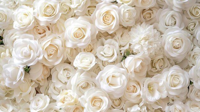 elegant white rose flowers backdrop wedding or romantic event background