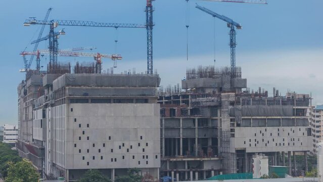 Construction site progress start to finish complete long term timelapse, 4K Time lapse