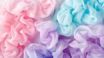 Obraz premium Pastel Fabric Waves - A Serene Multicolored Textile Background