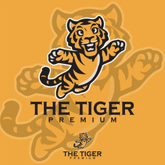 Tiger Animal logo mascot cartoon illustrations