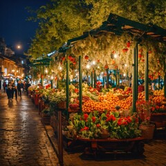 flowers at night