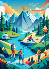 Hiking, camping and outdoor activities