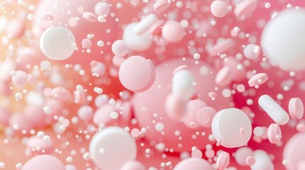 Pharmaceutical-themed background featuring tablets and capsules, symbolizing medication, healthcare, and the pharmaceutical industry.