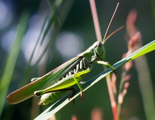 grasshopper on the grass