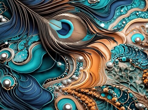 Striking blend of vintage patterns and modern dynamism in an abstract background.