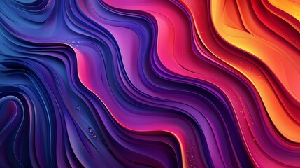 Abstract background with colorful waves and lines on a blue background, Abstract curved shapes and forms in different shades of purple, orange, pink, red and dark colors