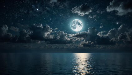 Naklejka na ściany i meble night sky with moon