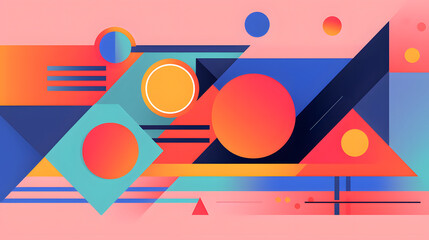 Digital abstract color block geometric pattern graphic poster background