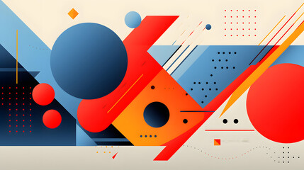 Obraz premium Digital abstract color block geometric pattern graphic poster background