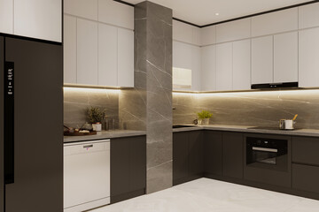 Contemporary kitchen studio interior