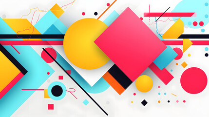Digital abstract color block geometric pattern graphic poster background