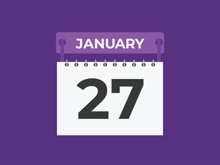 january 27 calendar reminder. 27 january daily calendar icon template. Calendar 27 january icon Design template. Vector illustration
