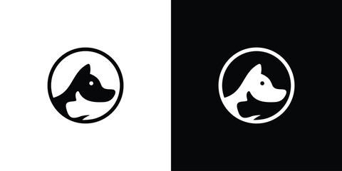 Simple Good Dog Logo. Dog and Thumb Up with Minimalist Style. Pet Logo Icon Symbol Vector Design Inspiration.