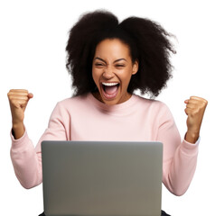 PNG African American laptop laughing computer