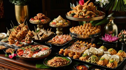 Sweet Thai Indulgence: Decadent spread of Thai delicacies, perfect for satisfying sweet cravings and celebrating special occasions.