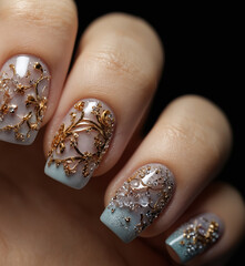 Art of Nail Decoration Comprising Various Colors, Patterns, and Designs.