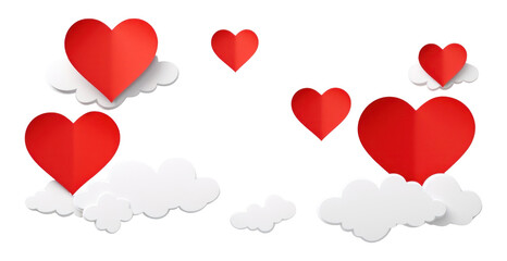 PNG Heart cloud red valentine's day