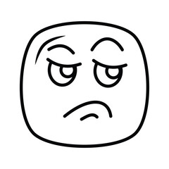 Pixel perfect icon of jealous emoji, isolated on white background