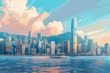Illustration of Hong Kong City