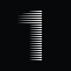 Number 1 Logo Geometric Motion Speed Lines