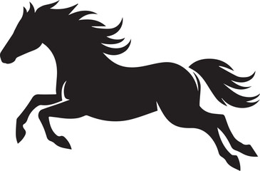 Horse silhouette animal set  on white background. Black horses graphic element vector illustration. High Resolution JPG, EPS 10 included.