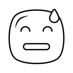 Embarrassed, guilty, worried emoji vector design, isolated on white background