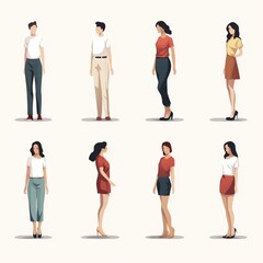 Fototapeta premium A group of people are standing in a row, with some wearing skirts