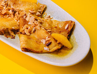 pancakes in honey syrup with mendal