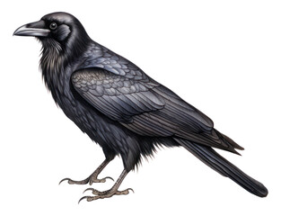 PNG  Raven blackbird animal white background