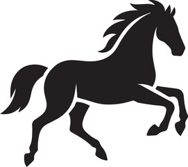 Obraz premium Horse silhouette animal set on white background. Black horses graphic element vector illustration. High Resolution JPG, EPS 10 included.