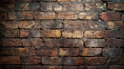 Old rustic brick wall with textured surface. Vintage and architectural background concept....