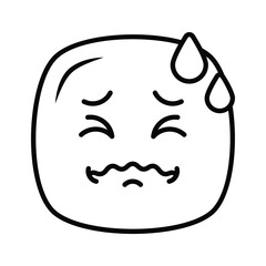 Painful expression, trendy icon of pain emoji, editable vector