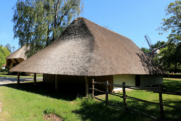 a traditional ancient barn in Bokrijk, Genk, Belgium
