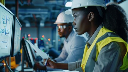 Engineers Working at Industrial Facility