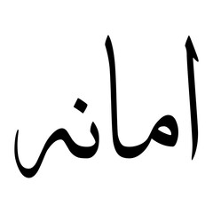Amanat Muslim Boy Name Sulus Font Arabic Calligraphy