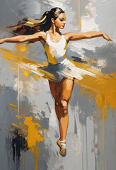 woman dancing in a collant of ballet, abstract background art image