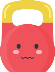 Kettlebell cute smiling wow cartoon vector illustration