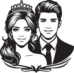 Front view of beautiful happy couple. Loving couple hugging each other Vector Illustration.