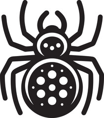 Spider vector icon illustration with solid line style.