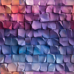 Seamless pattern of Modern abstract mosaic featuring an array of geometric shapes in cool tones of blue, purple, and pink, perfect for contemporary spaces.