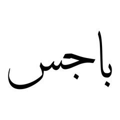 Bajes Muslim Boy Name Sulus Font Arabic Calligraphy