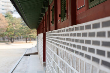 Exterior of the wall in the palace building