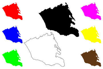 Free municipal consortium of Ragusa (Italy, Italian Republic, Sicily region) map vector illustration, scribble sketch Province of Ragusa map